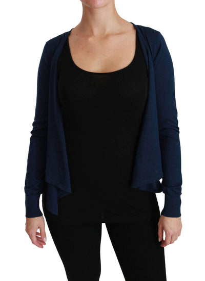 Dolce & Gabbana  Blue Long Sleeve Cardigan Vest Cashmere Sweater #women, Blue, Brand_Dolce & Gabbana, Catch, Dolce & Gabbana, feed-agegroup-adult, feed-color-blue, feed-gender-female, feed-size-IT38|XS, Gender_Women, IT38|XS, Kogan, Sweaters - Women - Clothing, Women - New Arrivals at SEYMAYKA
