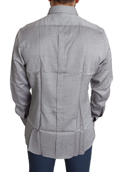 Dolce & Gabbana Gray Cotton Men Formal GOLD Dress Shirt #men, Brand_Dolce & Gabbana, Dolce & Gabbana, feed-agegroup-adult, feed-color-gray, feed-gender-male, feed-size-IT37 | XS, feed-size-IT38 | XS, feed-size-IT43 | XL, Gender_Men, Gray, IT37 | XS, IT38 | XS, IT43 | XL, Men - New Arrivals, Shirts - Men - Clothing at SEYMAYKA