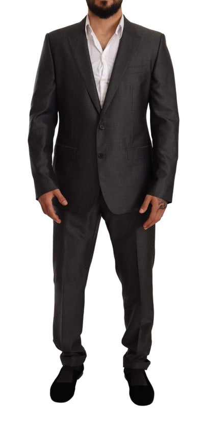 Dolce & Gabbana Gray Slim Fit Wool Silk MARTINI Suit #men, Dolce & Gabbana, feed-agegroup-adult, feed-color-Gray, feed-gender-male, Gray, IT52 | L, IT54 | XL, Suits - Men - Clothing at SEYMAYKA