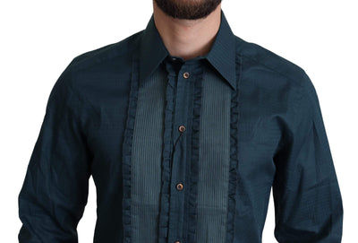 Dolce & Gabbana Blue Placket Cotton Dress Formal Shirt #men, Blue, Dolce & Gabbana, feed-agegroup-adult, feed-color-Blue, feed-gender-male, IT39 | S, IT42 | XL, IT43 | XL, Shirts - Men - Clothing at SEYMAYKA