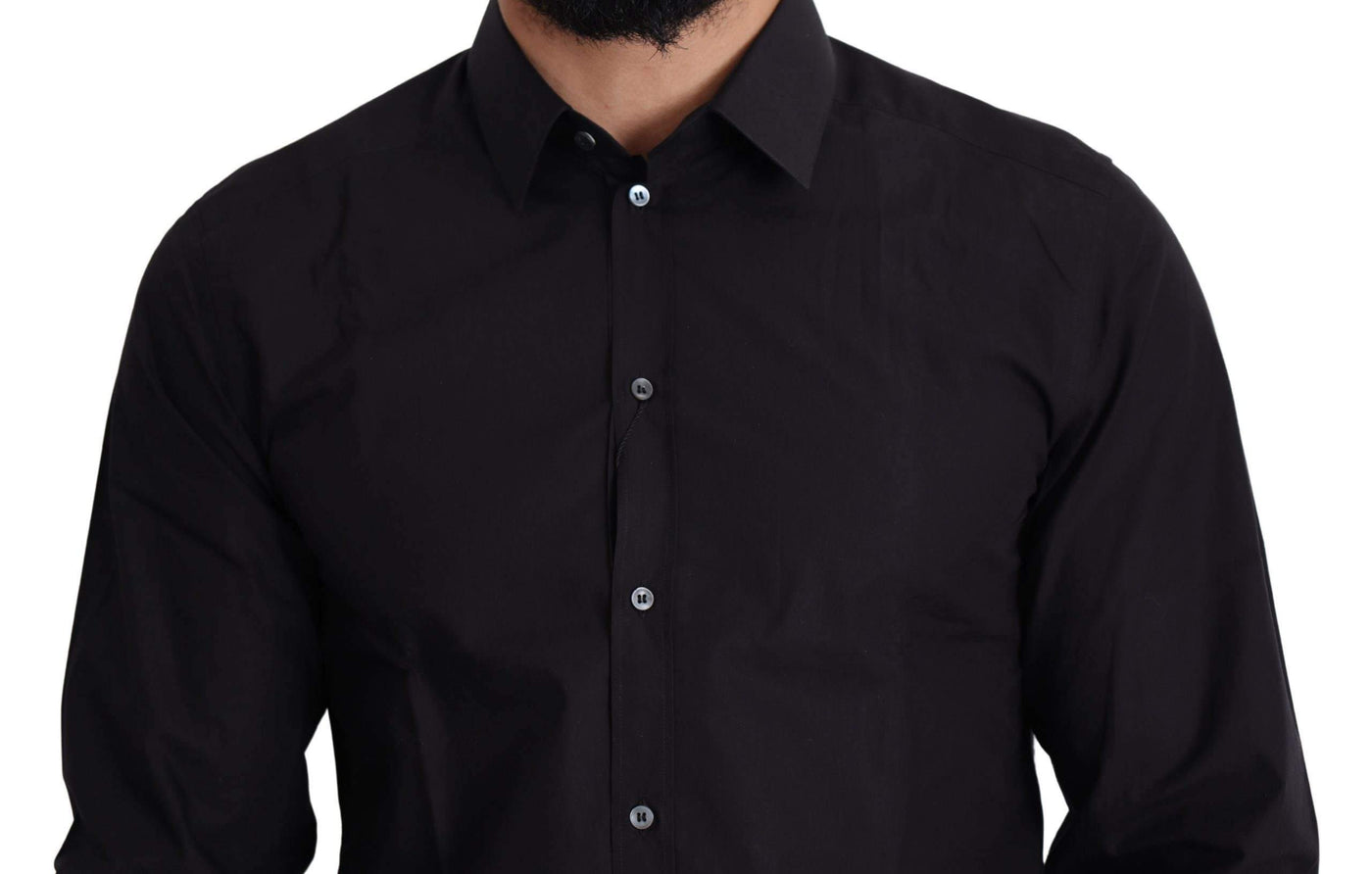 Dolce & Gabbana Black Cotton Men Formal GOLD Dress Shirt #men, Black, Brand_Dolce & Gabbana, Dolce & Gabbana, feed-agegroup-adult, feed-color-black, feed-gender-male, feed-size-IT37 | XS, feed-size-IT41 | L, Gender_Men, IT37 | XS, IT41 | L, Men - New Arrivals, Shirts - Men - Clothing at SEYMAYKA
