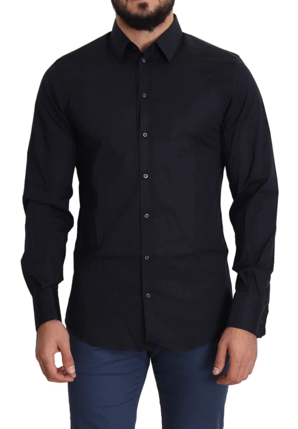Dolce & Gabbana Black Cotton Formal GOLD Dress Shirt #men, Black, Brand_Dolce & Gabbana, Dolce & Gabbana, feed-agegroup-adult, feed-color-black, feed-gender-male, feed-size-IT38 | XS, feed-size-IT40 | M, Gender_Men, IT38 | XS, IT40 | M, Men - New Arrivals, Shirts - Men - Clothing at SEYMAYKA