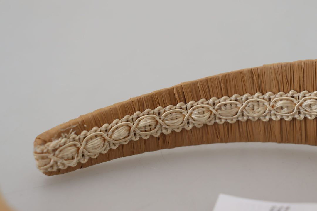Dolce & Gabbana Beige Viscose  Hair Headband Diadem