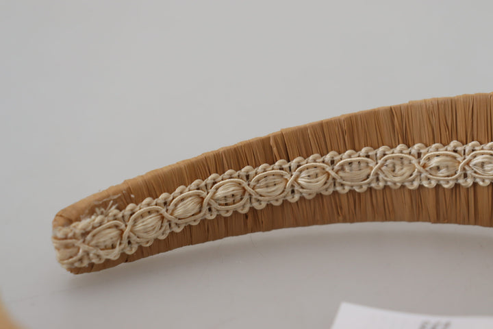 Dolce & Gabbana Beige Viscose  Hair Headband Diadem
