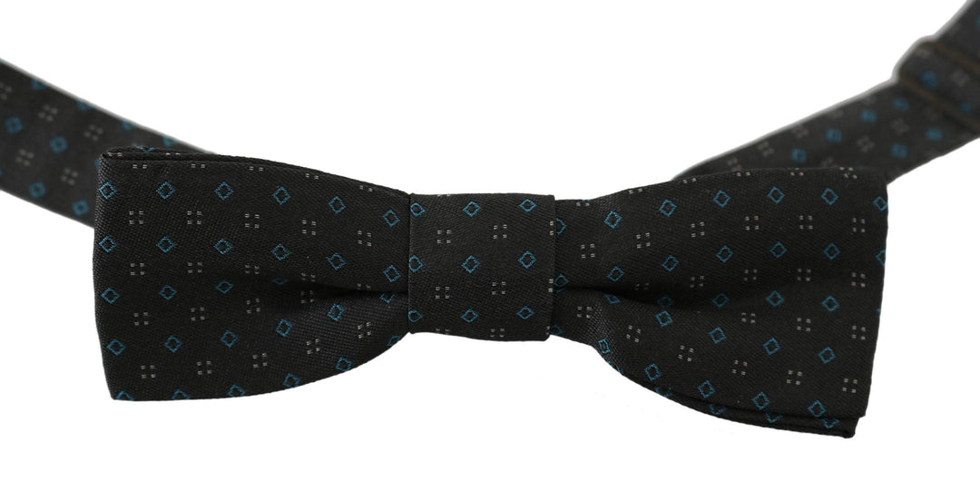 Dolce & Gabbana  Gray Pattern Silk Adjustable Neck Papillon Bow Tie #men, Dolce & Gabbana, feed-1, Gray, Ties & Bowties - Men - Accessories at SEYMAYKA