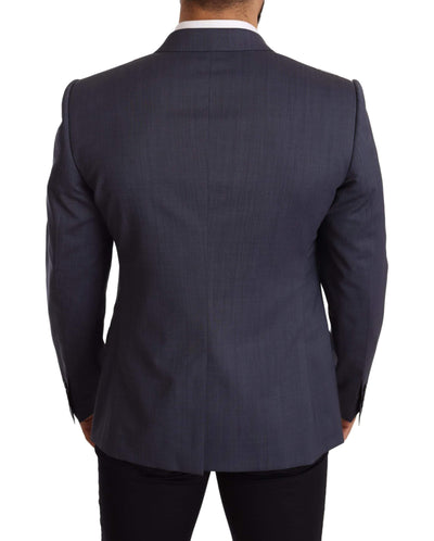 Dolce & Gabbana Blue Wool Slim Fit Jacket Coat MARTINI Blazer #men, Blazers - Men - Clothing, Blue, Dolce & Gabbana, feed-agegroup-adult, feed-color-Blue, feed-gender-male, IT52 | XL at SEYMAYKA