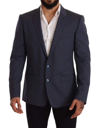 Dolce & Gabbana Blue Wool Slim Fit Jacket Coat MARTINI Blazer #men, Blazers - Men - Clothing, Blue, Dolce & Gabbana, feed-agegroup-adult, feed-color-Blue, feed-gender-male, IT52 | XL at SEYMAYKA