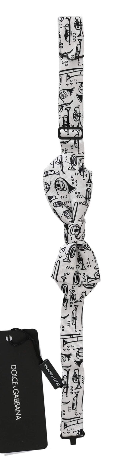 Dolce & Gabbana  White Instruments Adjustable Neck Papillon Men Bow Tie #men, Accessories - New Arrivals, Brand_Dolce & Gabbana, Catch, Dolce & Gabbana, feed-agegroup-adult, feed-color-white, feed-gender-male, feed-size-OS, Gender_Men, Kogan, Ties & Bowties - Men - Accessories, White at SEYMAYKA
