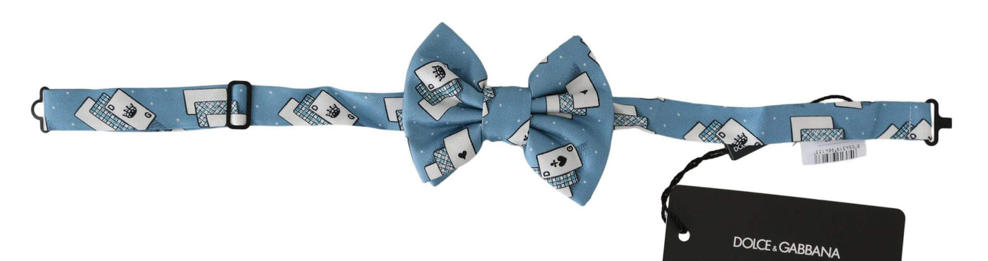 Dolce & Gabbana  Light Blue Deck Of Cards Adjustable Neck Papillon Bow Tie #men, Accessories - New Arrivals, Brand_Dolce & Gabbana, Catch, Dolce & Gabbana, feed-agegroup-adult, feed-color-blue, feed-gender-male, feed-size-OS, Gender_Men, Kogan, Light Blue, Ties & Bowties - Men - Accessories at SEYMAYKA