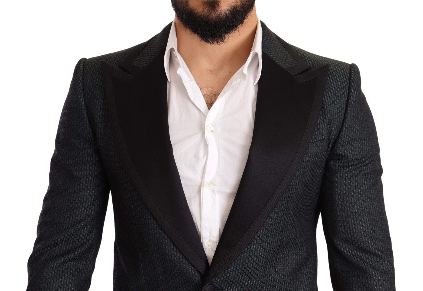 Dolce & Gabbana Black Green Slim Fit Coat Jacket Blazer #men, Black, Blazers - Men - Clothing, Dolce & Gabbana, feed-agegroup-adult, feed-color-Black, feed-gender-male, IT48 | M at SEYMAYKA
