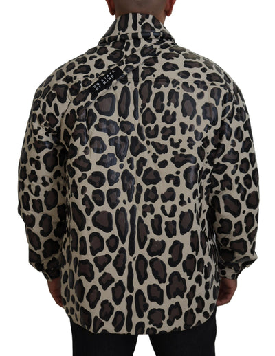 Dolce & Gabbana Multicolor Leopard Parka Coat Chest Bag Jacket 2 Piece