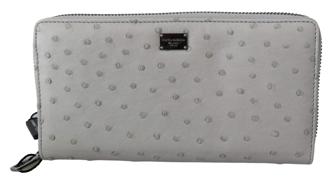 Dolce & Gabbana  White Ostrich Leather Continental Mens Clutch Wallet #men, Brand_Dolce & Gabbana, Catch, Dolce & Gabbana, feed-agegroup-adult, feed-color-gray, feed-gender-male, feed-size-OS, Gender_Men, Gray, Handbags - New Arrivals, Kogan, Wallets - Men - Bags at SEYMAYKA
