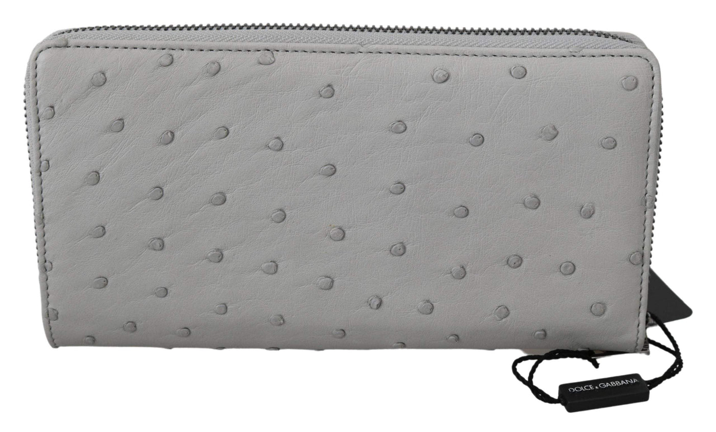 Dolce & Gabbana  White Ostrich Leather Continental Mens Clutch Wallet #men, Brand_Dolce & Gabbana, Catch, Dolce & Gabbana, feed-agegroup-adult, feed-color-gray, feed-gender-male, feed-size-OS, Gender_Men, Gray, Handbags - New Arrivals, Kogan, Wallets - Men - Bags at SEYMAYKA