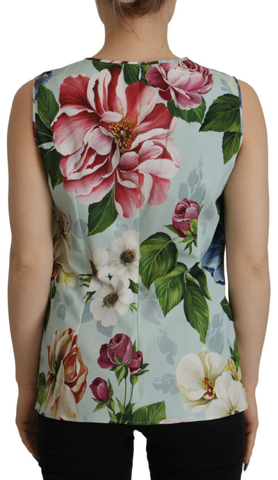 Dolce & Gabbana Rose Print Sleeveless Casual Tank Tropical Top