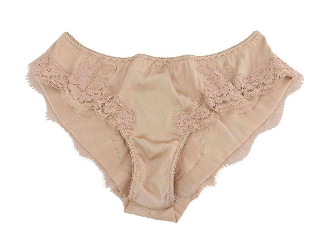 Dolce & Gabbana  Beige Silk Floral Stretch Underwear #women, Beige, Brand_Dolce & Gabbana, Catch, Dolce & Gabbana, feed-agegroup-adult, feed-color-beige, feed-gender-female, feed-size-IT1 | XS, Gender_Women, IT1 | XS, Kogan, Underwear - Women - Clothing, Women - New Arrivals at SEYMAYKA
