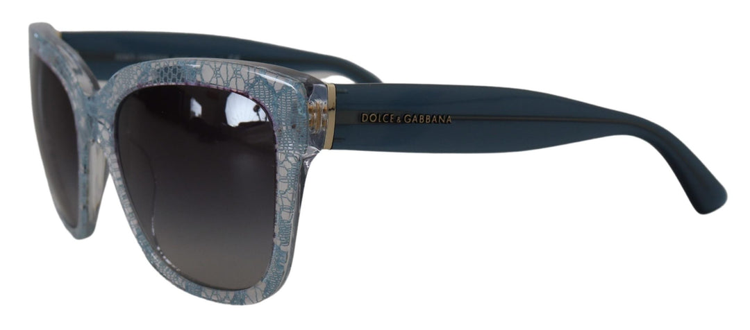 Dolce & Gabbana Blue Lace Acetate Rectangle Shades DG4226 Sunglasses