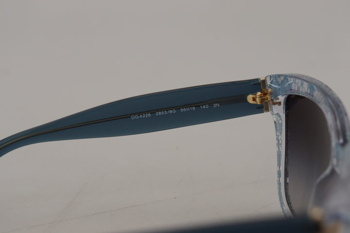 Dolce & Gabbana Blue Lace Acetate Rectangle Shades DG4226 Sunglasses