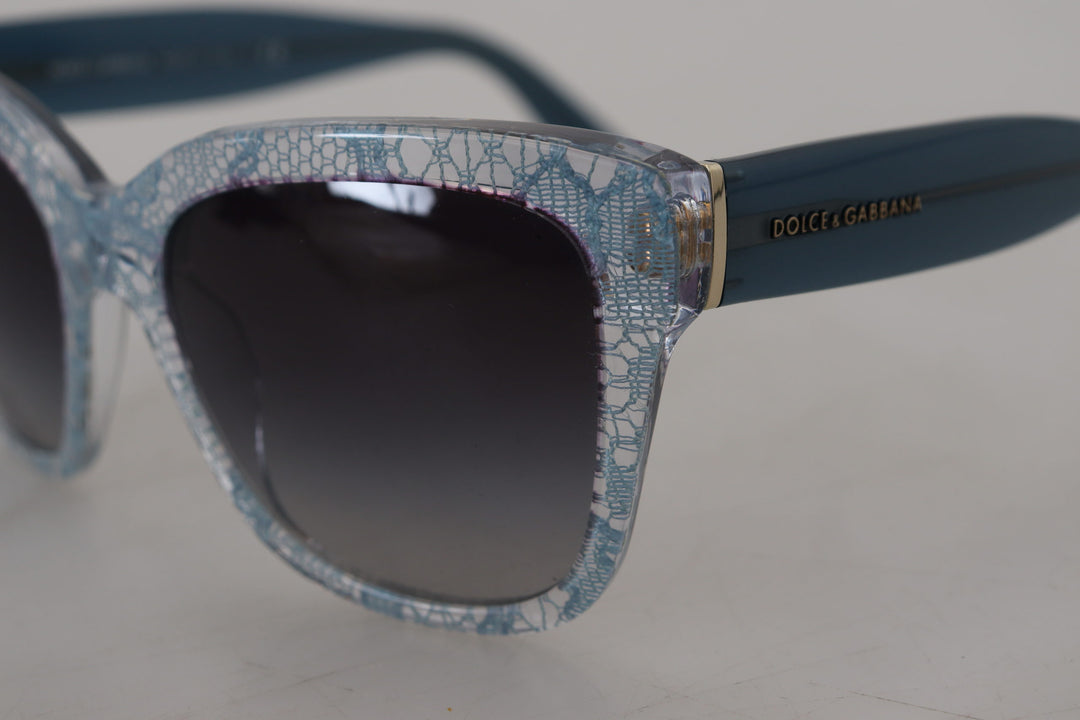 Dolce & Gabbana Blue Lace Acetate Rectangle Shades DG4226 Sunglasses