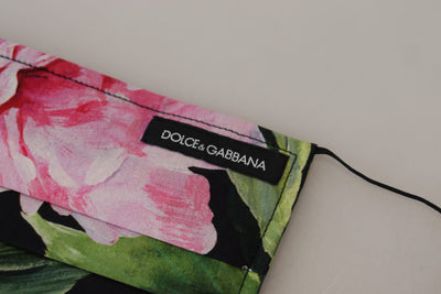 Dolce & Gabbana Black Floral Pleated Elastic Ear Strap Face Mask