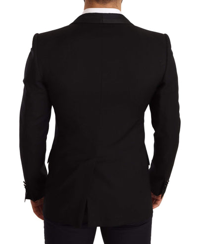 Dolce & Gabbana Black Slim Fit Wool Logo Coat Blazer #men, Black, Blazers - Men - Clothing, Dolce & Gabbana, feed-agegroup-adult, feed-color-Black, feed-gender-male, IT48 | M at SEYMAYKA