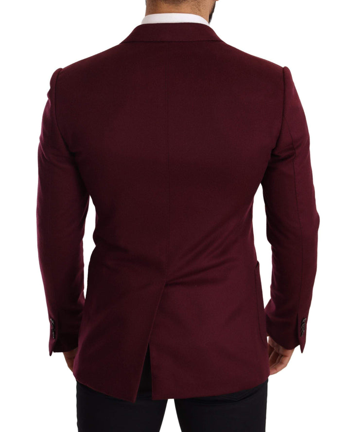 Dolce & Gabbana Maroon Cashmere Slim Fit Coat Jacket Blazer #men, Blazers - Men - Clothing, Bordeaux, Dolce & Gabbana, feed-agegroup-adult, feed-color-Bordeaux, feed-gender-male, IT48 | M at SEYMAYKA