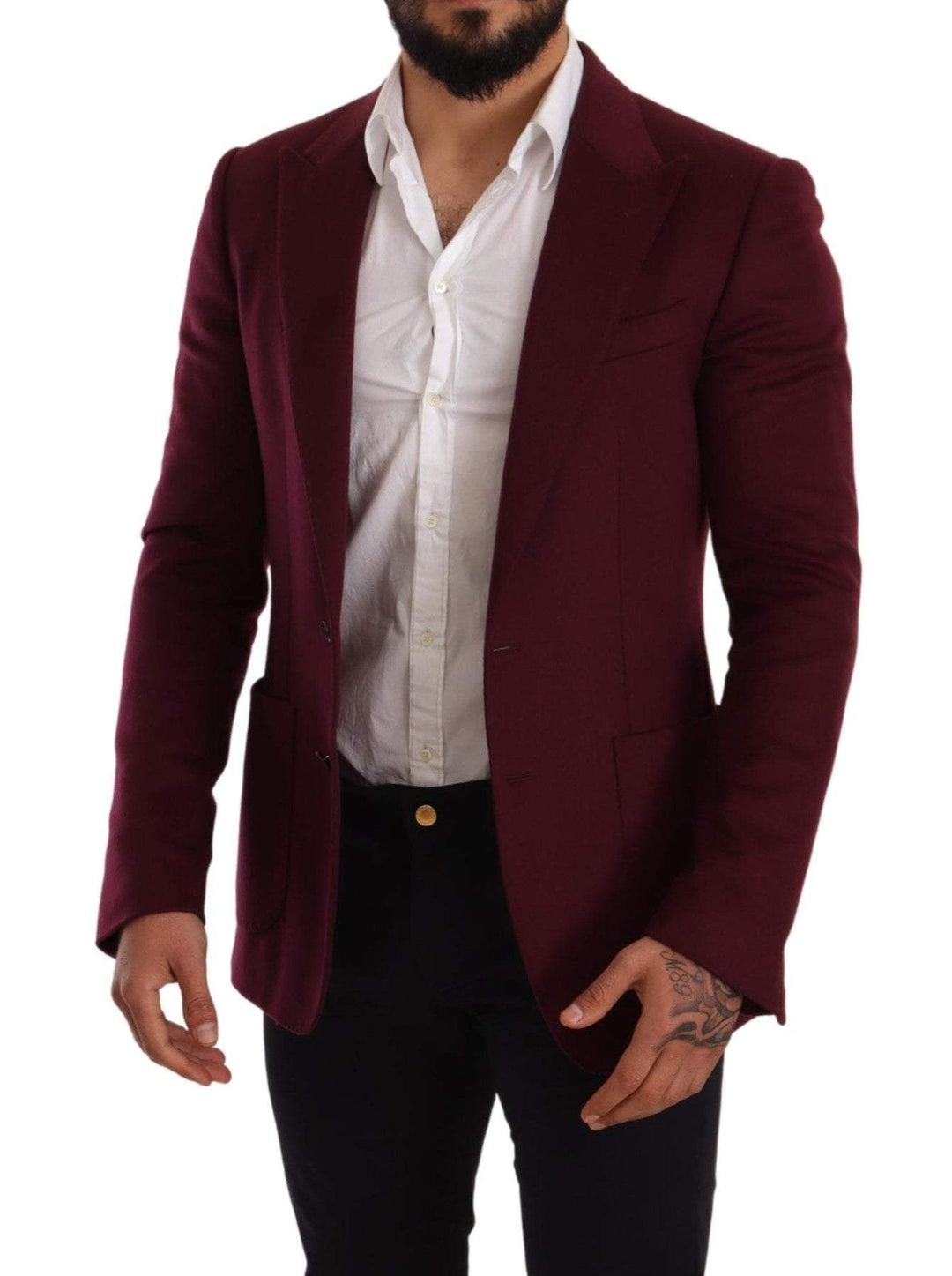 Dolce & Gabbana Maroon Cashmere Slim Fit Coat Jacket Blazer #men, Blazers - Men - Clothing, Bordeaux, Dolce & Gabbana, feed-agegroup-adult, feed-color-Bordeaux, feed-gender-male, IT48 | M at SEYMAYKA