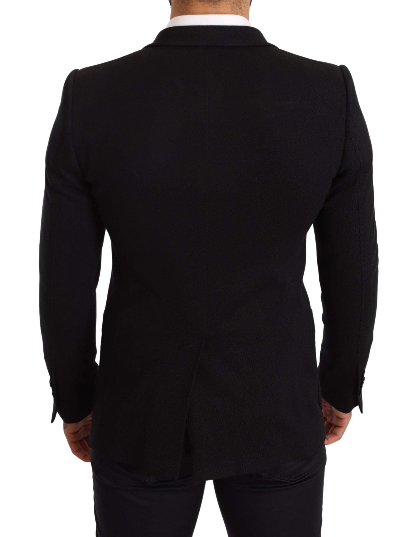 Dolce & Gabbana Black Cotton Slim Fit Coat Jacket  Blazer #men, Black, Blazers - Men - Clothing, Dolce & Gabbana, feed-agegroup-adult, feed-color-Black, feed-gender-male, IT48 | M at SEYMAYKA