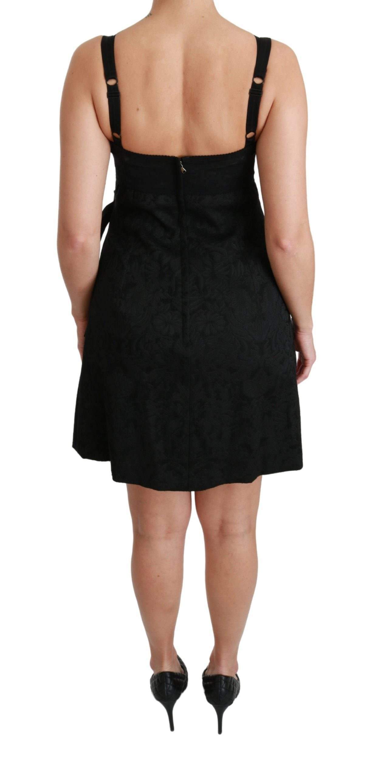 Dolce & Gabbana  Black Stretch Satin Jacquard Mini Dress #women, Black, Brand_Dolce & Gabbana, Catch, Clothing_Dress, Dolce & Gabbana, Dresses - Women - Clothing, feed-agegroup-adult, feed-color-black, feed-gender-female, feed-size-IT44|L, feed-size-IT46|XL, Gender_Women, IT44|L, IT46|XL, Kogan, Women - New Arrivals at SEYMAYKA