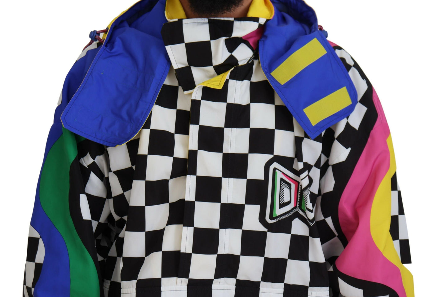 Dolce & Gabbana Multicolor Patterned DG Hooded Jacket