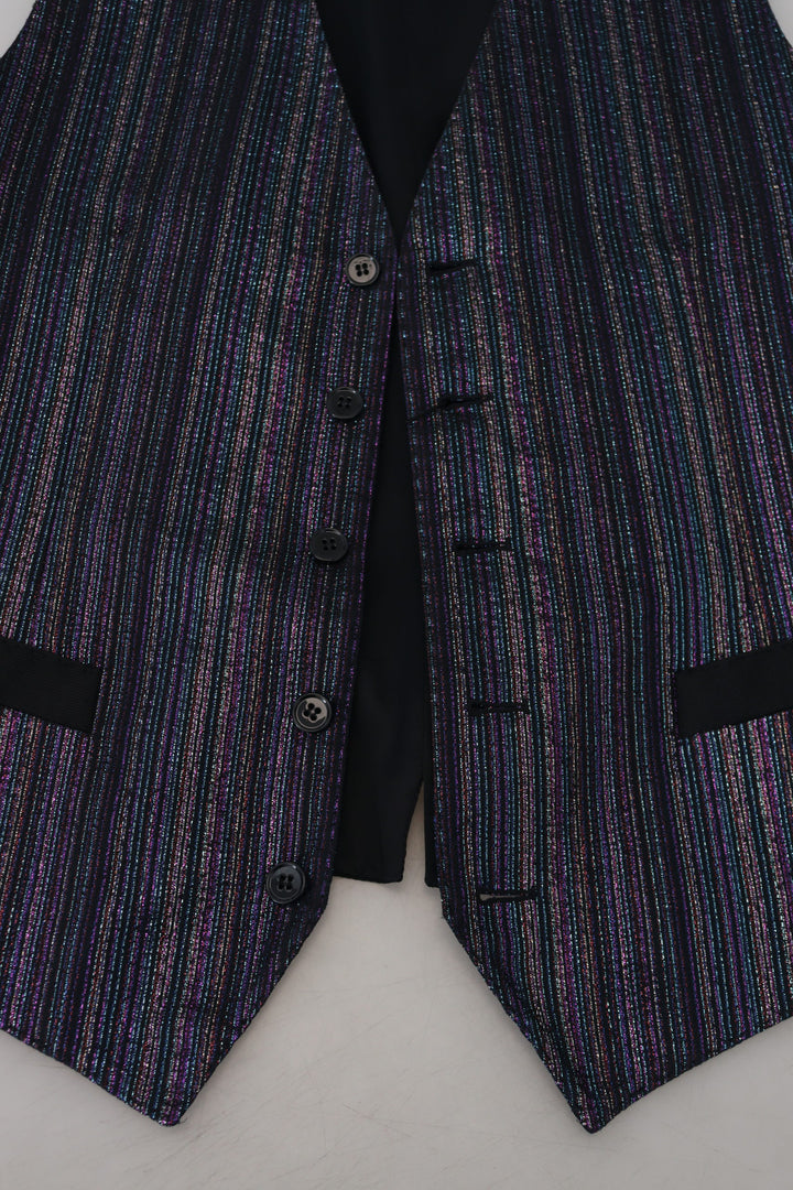Dolce & Gabbana Multicolor Polyester Waistcoat Dress Formal Vest