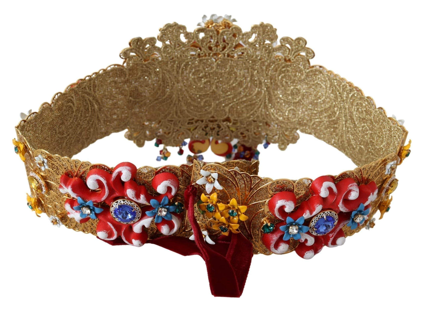 Embellished Floral Crystal Wide Waist Carretto Belt #men, Accessories - New Arrivals, Belts - Men - Accessories, Dolce & Gabbana, feed-agegroup-adult, feed-color-Gold, feed-gender-male, Gold, IT42|M at SEYMAYKA