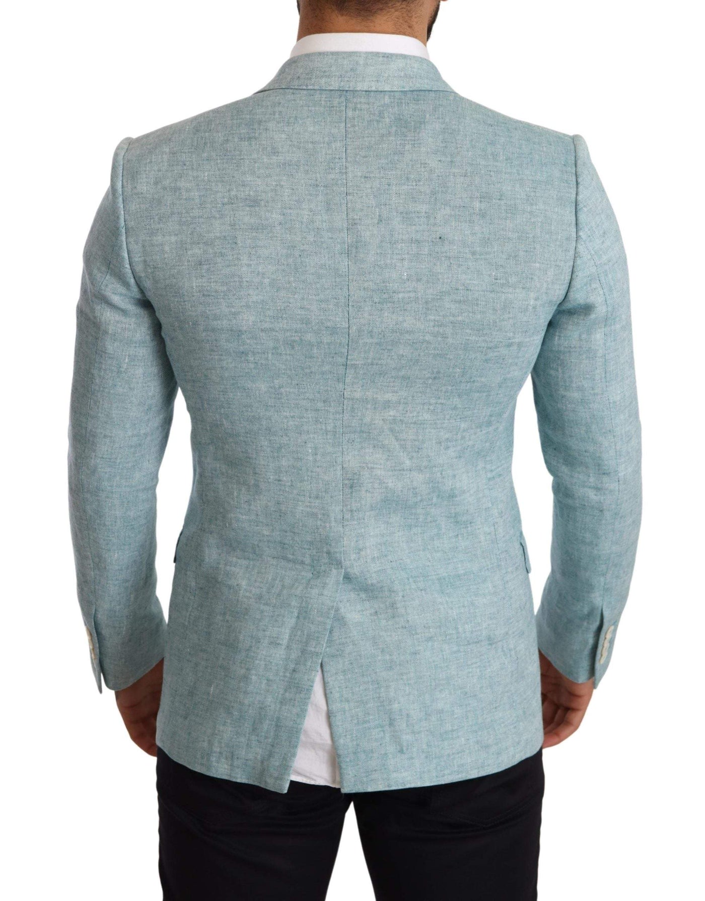 Dolce & Gabbana Blue Slim Fit Linen Coat TAORMINA Blazer #men, Blazers - Men - Clothing, Dolce & Gabbana, feed-agegroup-adult, feed-color-Blue, feed-gender-male, IT46 | S, Light Blue at SEYMAYKA
