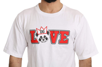 Dolce & Gabbana White Love Panda Print Top T-shirt #men, Brand_Dolce & Gabbana, Dolce & Gabbana, feed-agegroup-adult, feed-color-white, feed-gender-male, feed-size-IT44 | XS, Gender_Men, IT44 | XS, Men - New Arrivals, T-shirts - Men - Clothing, White at SEYMAYKA