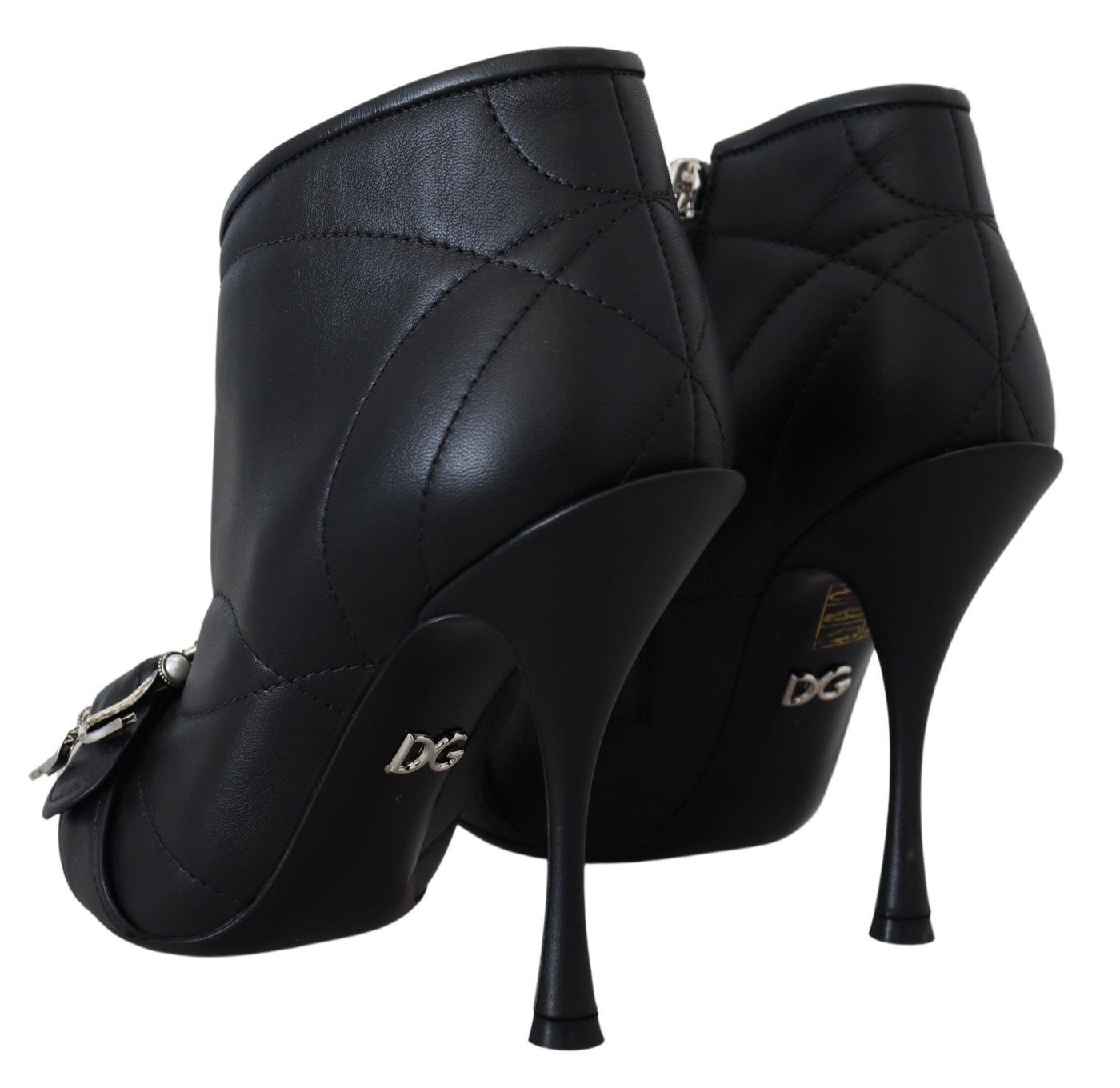 Black Devotion Quilted Buckled Ankle Boots Shoes