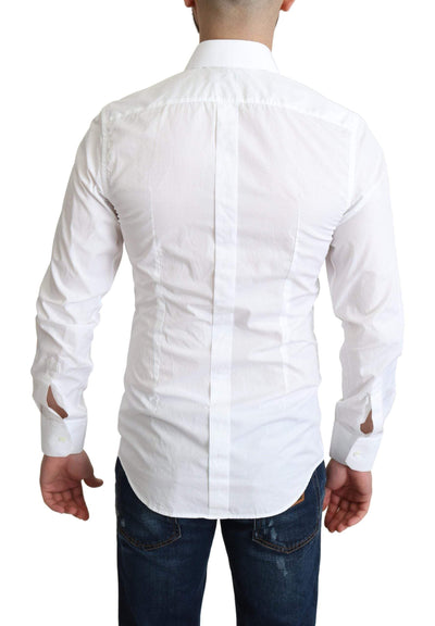 Dolce & Gabbana White Cotton Long Sleeves Men Formal Shirt #men, Dolce & Gabbana, feed-agegroup-adult, feed-color-White, feed-gender-male, IT37 | XS, Shirts - Men - Clothing, White at SEYMAYKA