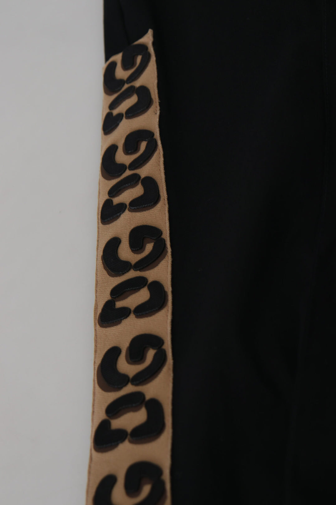 Dolce & Gabbana Black Cotton Elastic Waist DG Logo Cropped Pants