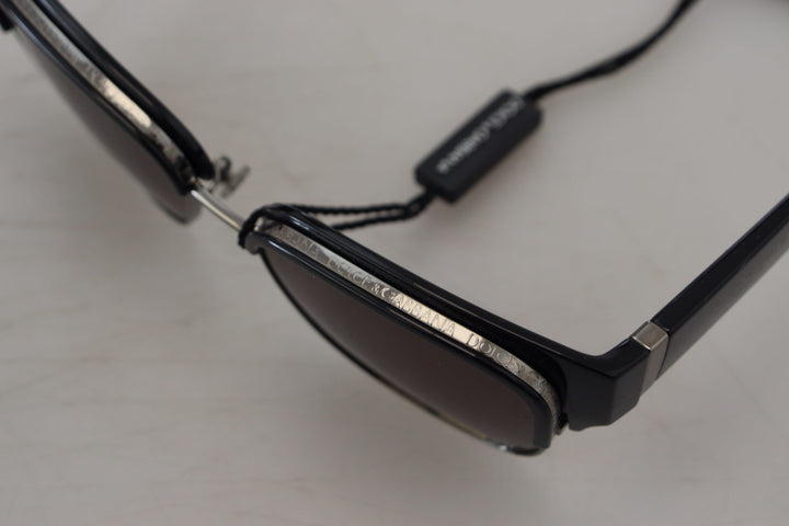 Dolce & Gabbana Black Plastic Square Frame DG6137 Logo  Sunglasses