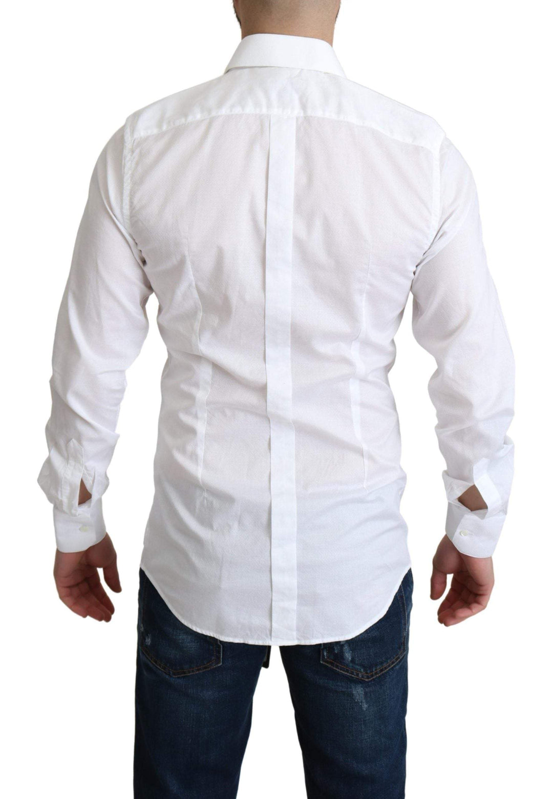 Dolce & Gabbana White Cotton Long Sleeves Formal Shirt #men, Dolce & Gabbana, feed-agegroup-adult, feed-color-White, feed-gender-male, IT37 | XS, IT42 | XL, Shirts - Men - Clothing, White at SEYMAYKA