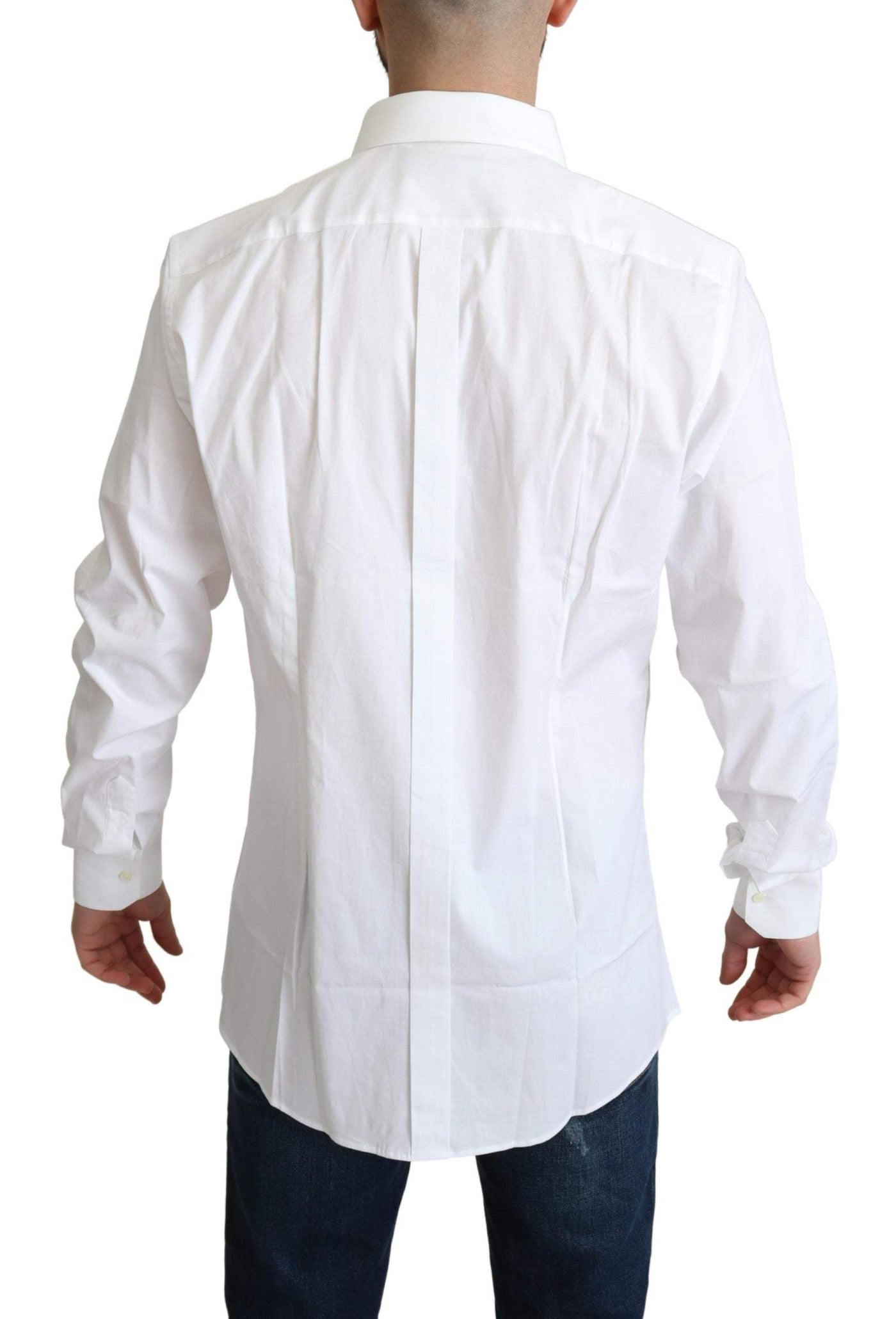 Dolce & Gabbana White Cotton Stretch Men Dress Formal Shirt #men, Dolce & Gabbana, feed-agegroup-adult, feed-color-White, feed-gender-male, IT38 | XS, Shirts - Men - Clothing, White at SEYMAYKA