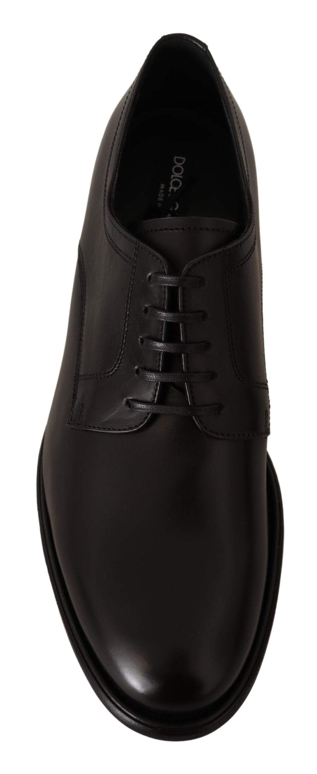 Dolce & Gabbana Black Leather Lace Up Mens Formal Derby Shoes #men, Black, Dolce & Gabbana, EU41/US8, EU42/US9, EU43/US10, feed-agegroup-adult, feed-color-Black, feed-gender-male, Formal - Men - Shoes at SEYMAYKA