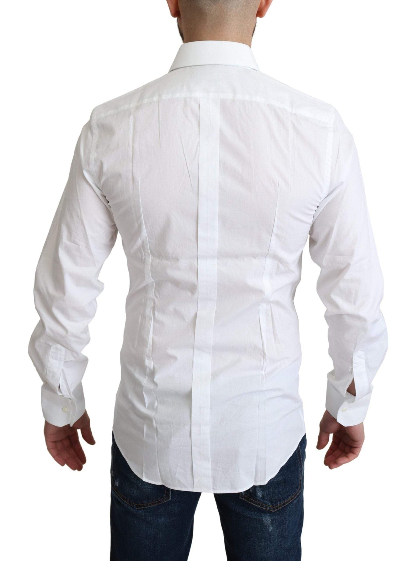 Dolce & Gabbana White Pure Cotton Men Dress Formal Shirt #men, Dolce & Gabbana, feed-agegroup-adult, feed-color-White, feed-gender-male, IT37 | XS, IT39 | S, IT40 | M, IT43 | XL, Shirts - Men - Clothing, White at SEYMAYKA