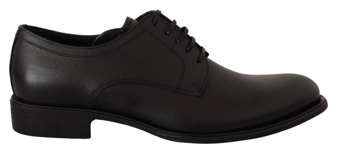 Dolce & Gabbana Black Leather Lace Up Mens Formal Derby Shoes #men, Black, Dolce & Gabbana, EU41/US8, EU42.5/US9.5, EU42/US9, EU43/US10, EU44/US11, feed-agegroup-adult, feed-color-Black, feed-gender-male, Loafers - Men - Shoes at SEYMAYKA