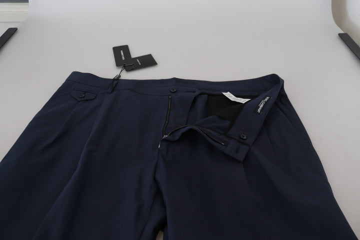 Dolce & Gabbana Dark Blue Cotton Chino Formal Pants