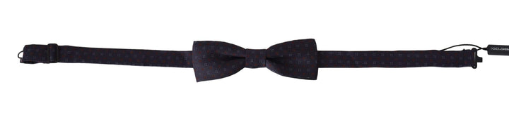 Dolce & Gabbana Gray Pattern Silk Adjustable Neck Papillon Bow Tie #men, Accessories - New Arrivals, Blue, Dolce & Gabbana, feed-agegroup-adult, feed-color-Blue, feed-gender-male, feed-size-OS, Ties & Bowties - Men - Accessories at SEYMAYKA