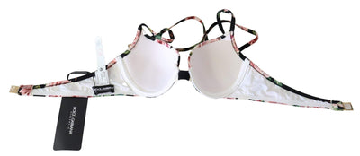 Dolce & Gabbana Multicolor Striped Rose Print Swimwear Bikini Tops #women, Dolce & Gabbana, feed-agegroup-adult, feed-color-Multicolor, feed-gender-female, IT1 | XS, Multicolor, Swimwear - Women - Clothing, Women - New Arrivals at SEYMAYKA