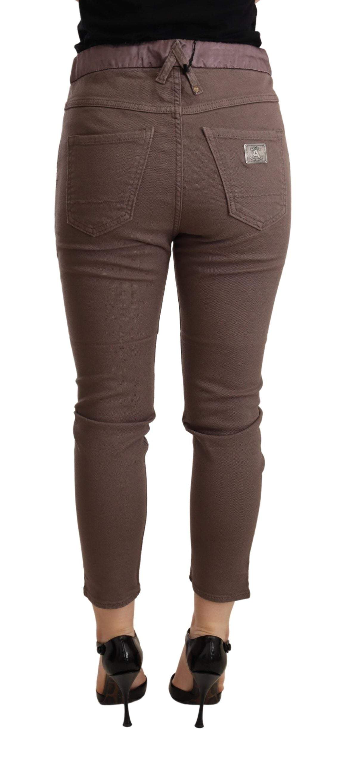CYCLE Brown Mid Waist Cropped Skinny Stretch Trouser Brown, CYCLE, feed-agegroup-adult, feed-color-Brown, feed-gender-female, Jeans & Pants - Women - Clothing, W25, W27 at SEYMAYKA