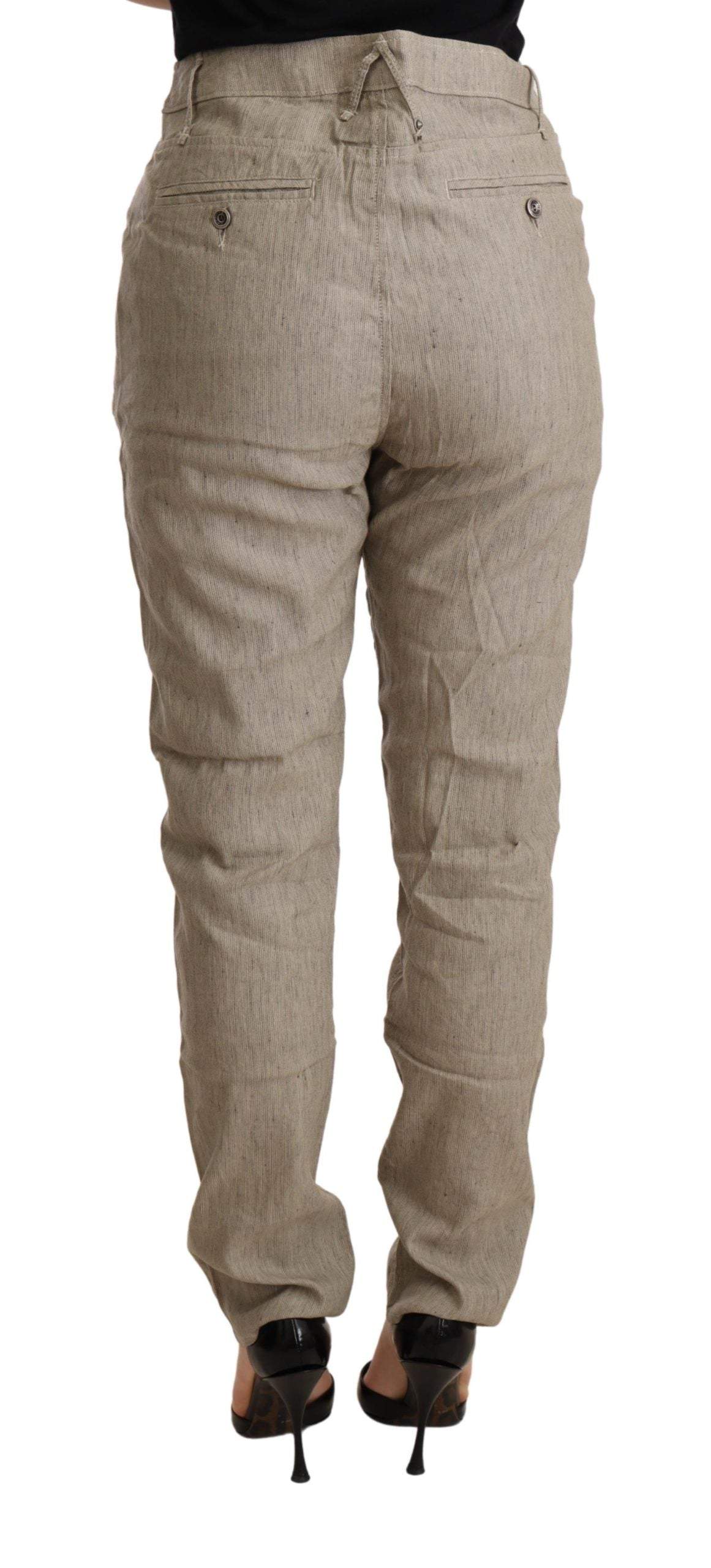 CYCLE Beige Mid Waist Casual Baggy Stretch Trouser Beige, CYCLE, feed-agegroup-adult, feed-color-Beige, feed-gender-female, Jeans & Pants - Women - Clothing, W26 at SEYMAYKA