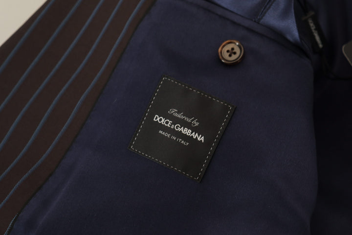 Dolce & Gabbana Black Striped Wool Formal 2 Piece Suit