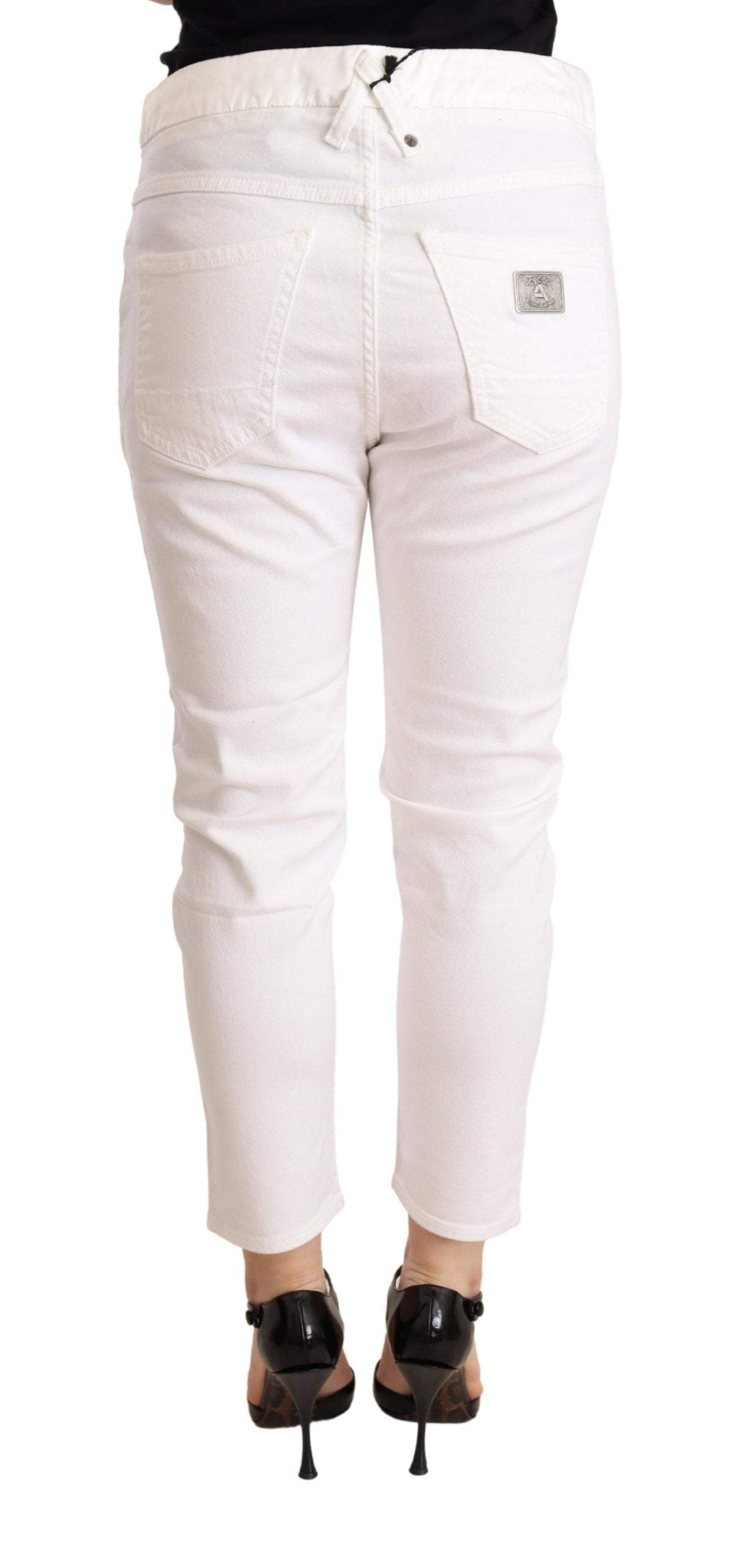 CYCLE White Mid Waist Slim Fit Skinny Cotton Stretch Trouser CYCLE, feed-agegroup-adult, feed-color-White, feed-gender-female, Jeans & Pants - Women - Clothing, W26, White at SEYMAYKA