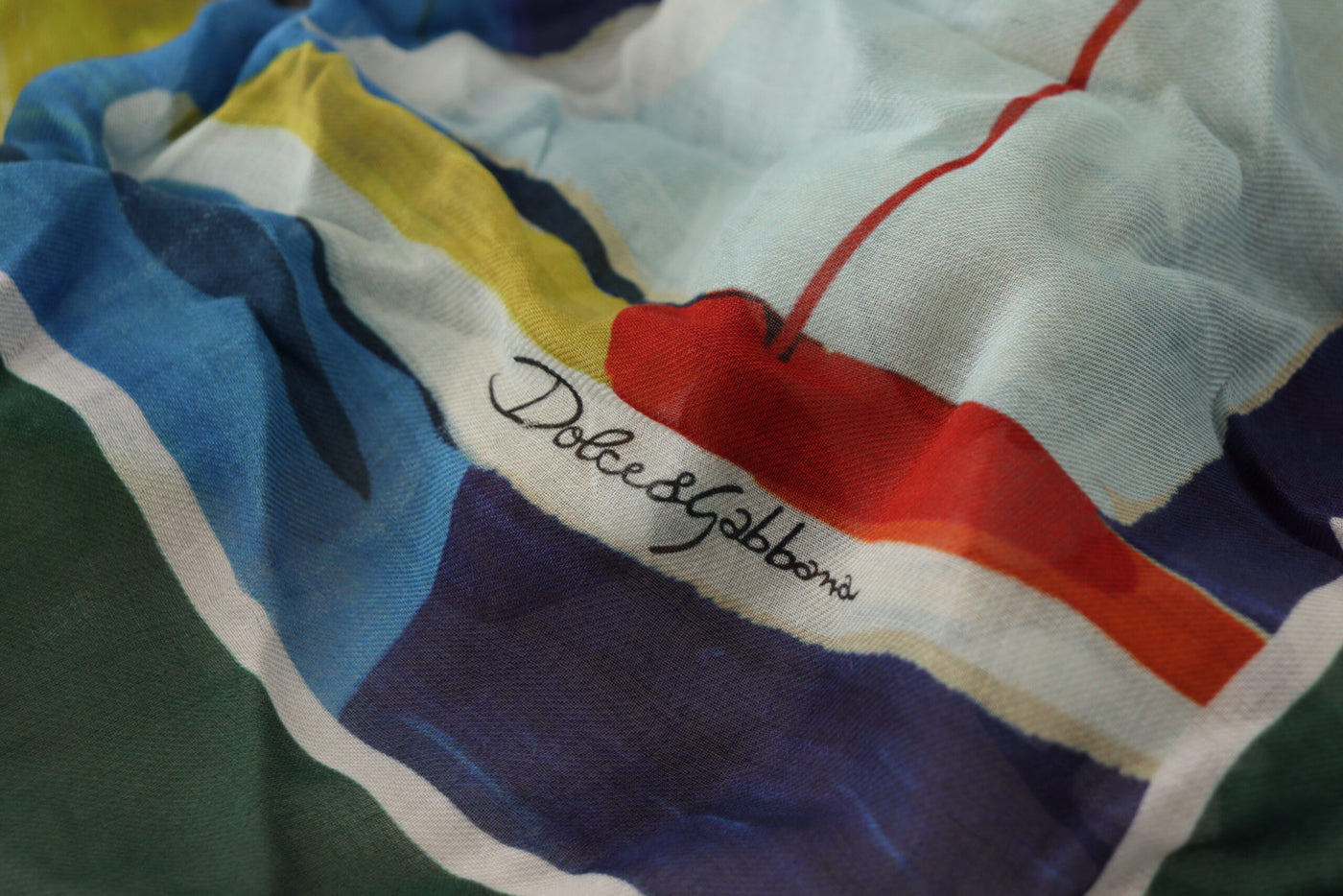 Dolce & Gabbana Multicolor Sorrento DG Shawl Fringe Scarf